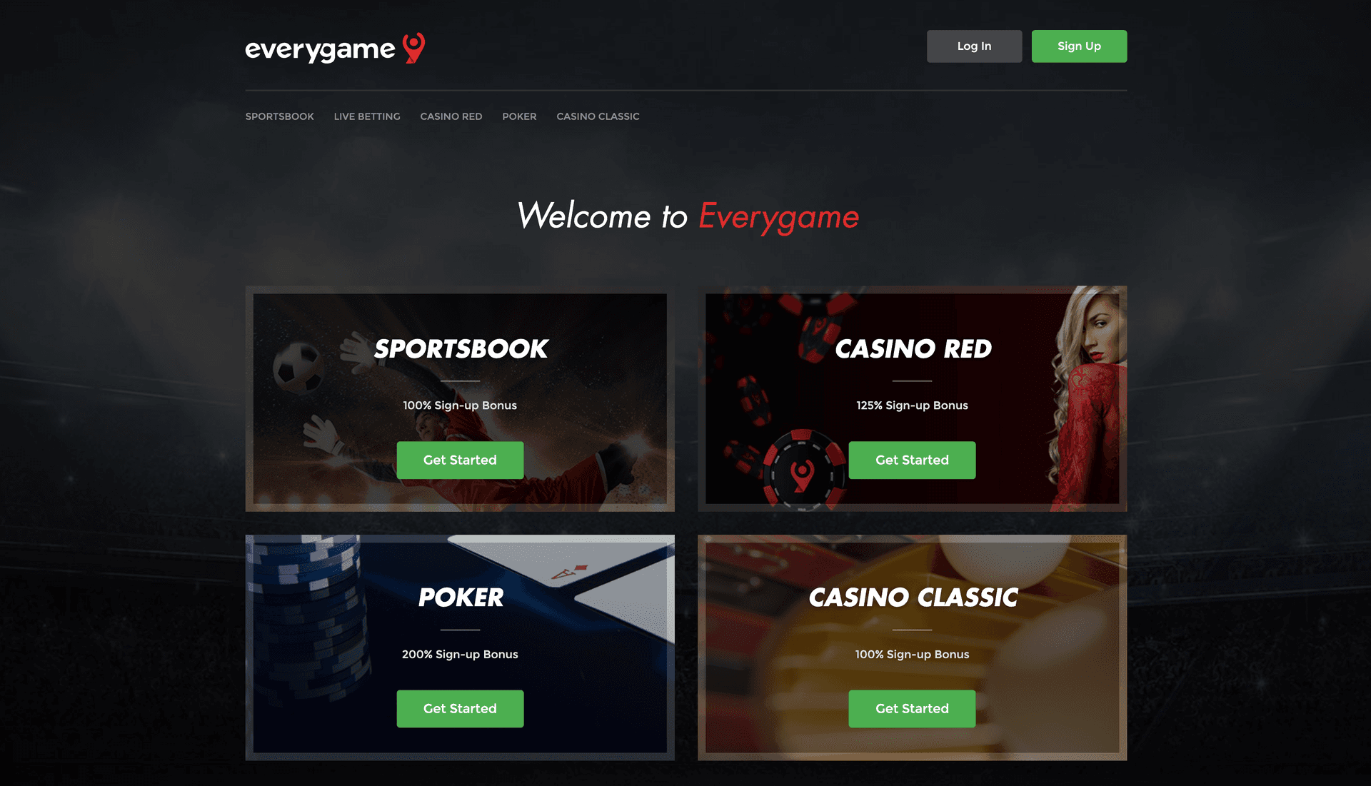 Everygame promotional banner - All-in-One Gaming Platform